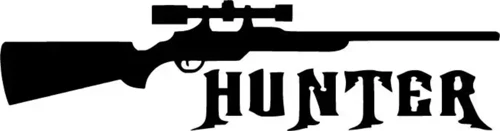 Hunter Tüfeği Sticker (Oto-Motor-Laptop-Duvar-Dekor) 10 x 3 cm