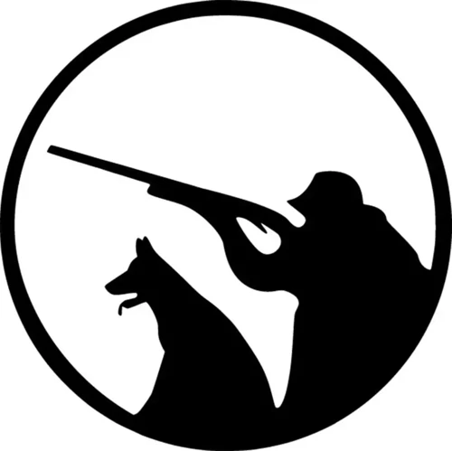 Nişan Almış Avcı ve Köpeği Sticker (Oto-Motor-Laptop-Duvar-Dekor) 10 x 10 cm