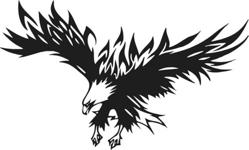 Kartal Tasarım Sticker (Oto-Motor-Laptop-Duvar-Dekor) 12 x 8 cm