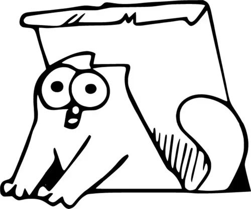 Kutudan Bakan Kedi Sticker (Oto-Motor-Laptop-Duvar-Dekor) 10 x 9 cm