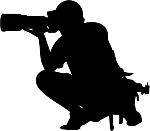 Spor Fotografçısı Sticker (Oto-Motor-Laptop-Duvar-Dekor) 10 x 9 cm