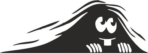 Tavşan Dişli Hayalet Sticker (Oto-Motor-Laptop-Duvar-Dekor) 10 x 4 cm