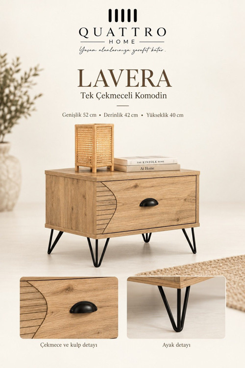 Lavera Tek Çekmeceli Komodin