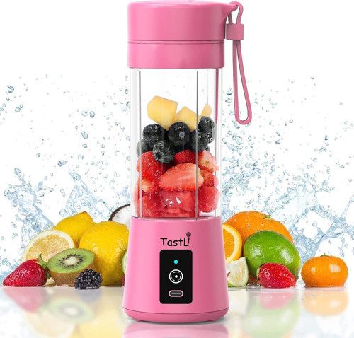 Portatif Taşınabilir El Blender 380 Ml Usb Şarjlı Pembe (2818)