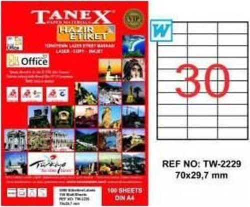 Tw-2229 - 70 X 29,7 Mm Laser Etiket 100 Adet
