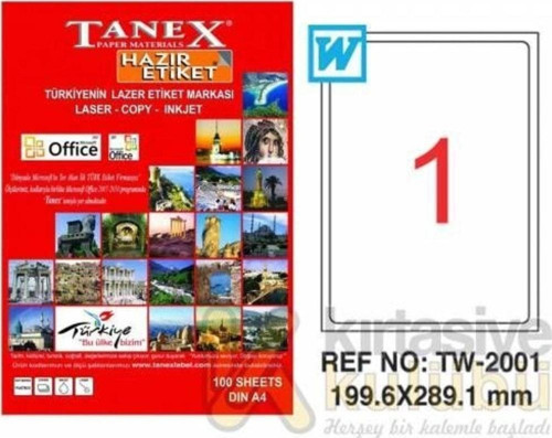 A4 Hazır Etiket Yapışkanlı - Tw- 2001
