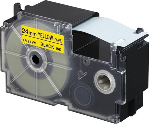 Xr-24Yw1 Etiket Yazıcısı Kartuşu Sarı Zemin Üzerine Siyah Baskı 24 Mm Yükseklik - 8 M Uzunluk