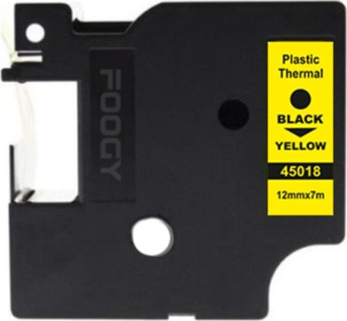 Dymo D1 Uyumlu Thermal Plastik Şerit Etiket Sarı 12 Mm X 6 Mt