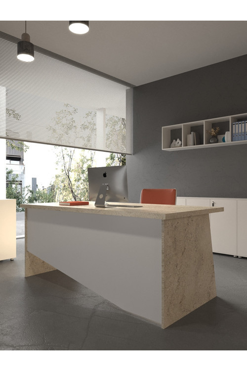 Karnaval Ofis Masası - OFİS-7-8-1-180X75 Beyaz - Beyaz