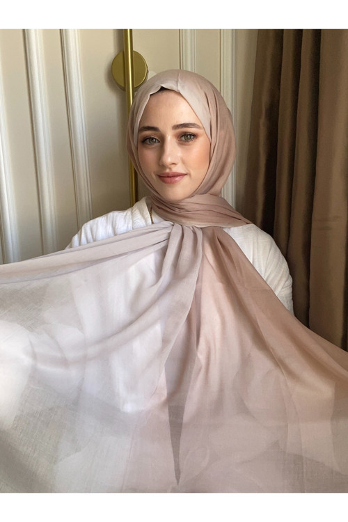 Dubai Degrade Şal - Açık Vizon / Taş
