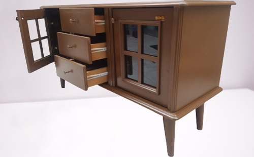 Tv ST Sehpa 18169 Windovs Model Ahşap Kayın Torna RETRO Ayak Ceviz Renk El Yapım