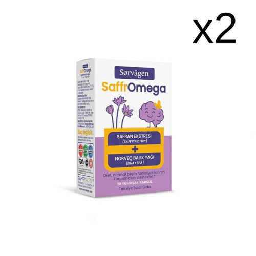 SaffrOmega ( Safran ve Omega3) 30 Yumuşak Kapsül x2 Adet