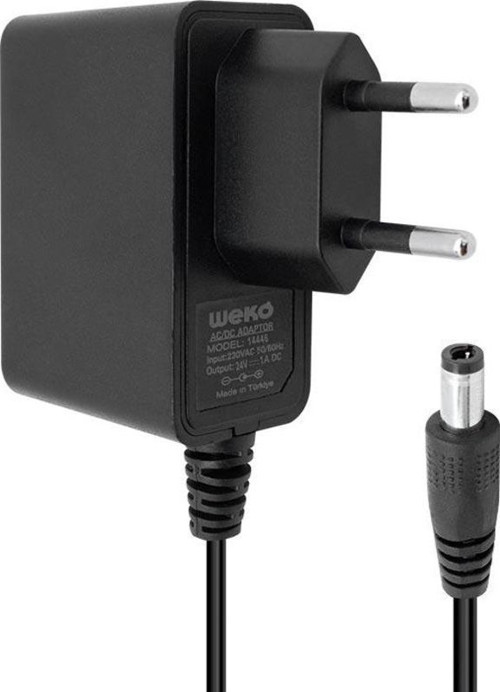 24 VOLT - 1 AMPER 5.5*2.5 UÇLU PLASTİK KASA PRİZ TİP ADAPTÖR KUTULU YERLİ ÜRETİM (2818)