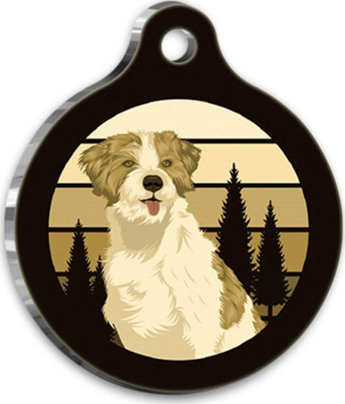 Retro Minyatür Schnauzer Yuvarlak Köpek Künyesi