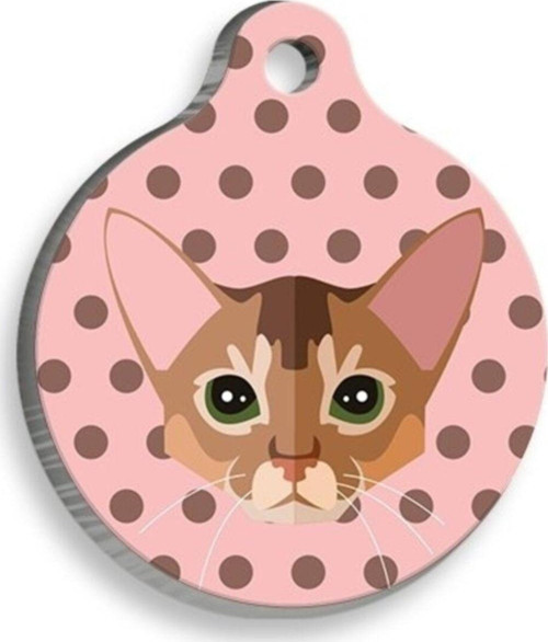 Habeş Kedisi Yuvarlak Kedi Tasması Künyesi Medium 3 Cm