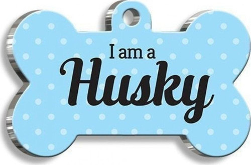 Husky Mavi Kemik Şekilli Köpek Künyesi Xlarge: 3,3 X 5 Cm.