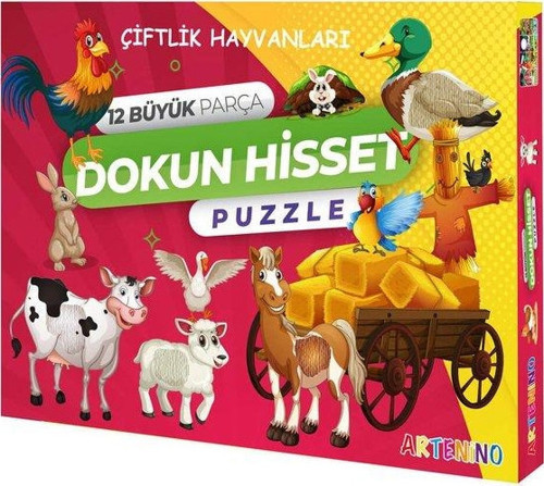 Çiftlik Hayvanları 12 Büyük Parça Dokun Hisset Puzzle