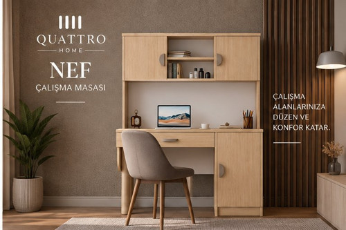 NEF KİTAPLIKLI ÇALIŞMA MASASI