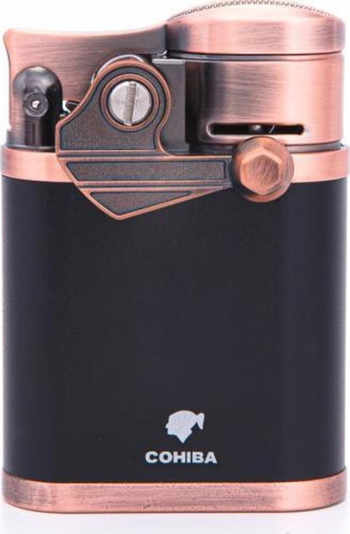 Dört Torch Pürmüz Siyah-Bronz Metal Masa Tipi Puro Çakmağı