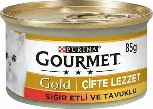 Gold Çifte Lezzet Sığır Etli Tavuklu Yetişkin Kedi Konservesi 6 Adet 85 Gr