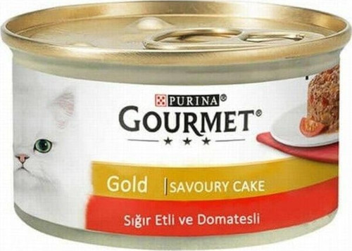 Gold Savoury Cake Sığır Etli Domatesli Yetişkin Kedi Konservesi 24 Adet 85 Gr