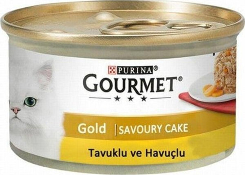 Gold Savoury Cake Tavuklu ve Havuçlu Yetişkin Kedi Konservesi 6 Adet 85 Gr