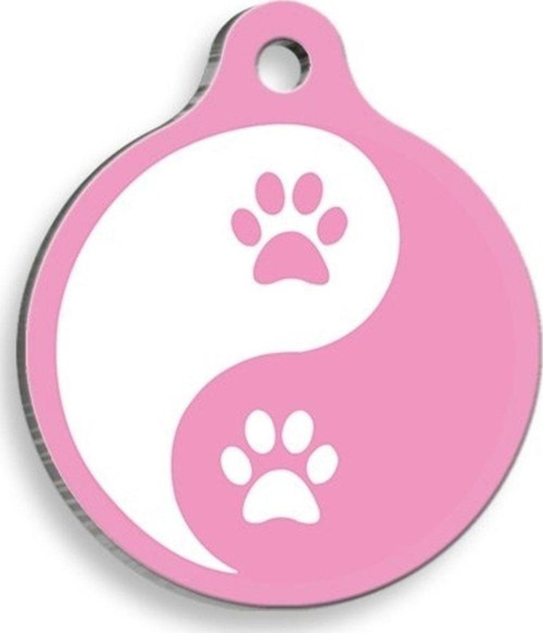 Zen Pati Pembe Yuvarlak Kedi Ve Köpek Künyesi