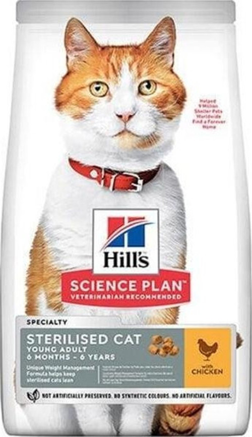 Hills Young Sterilised Tavuklu Kısırlaştırılmış Kedi Maması 3 Kg