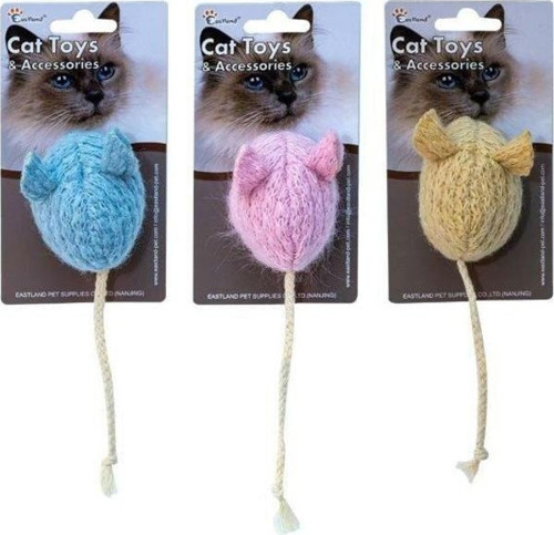 Fare Şekilli İpli Peluş Kedi Oyuncağı
