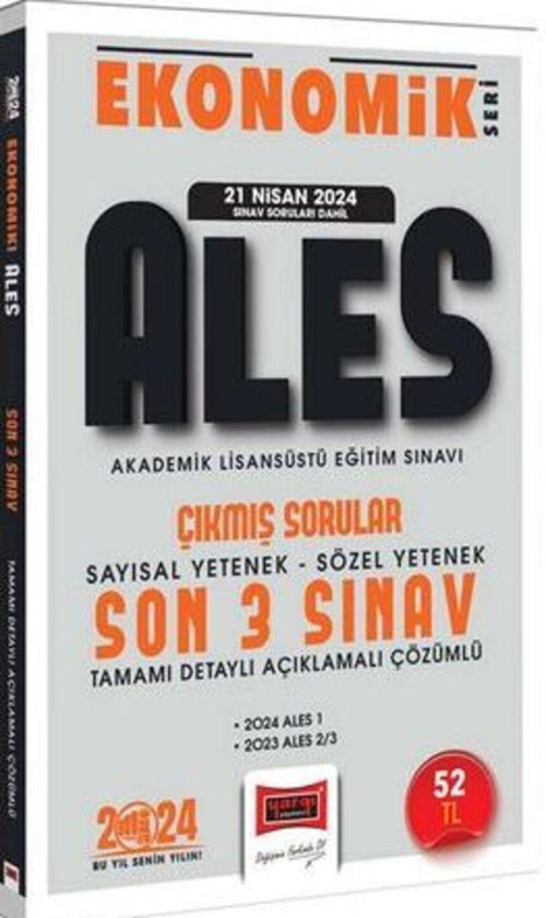2024 ALES Ekonomik Seri Çıkmış Sorular Tamamı Çözümlü Son 3 Sınav (21 Nisan 2024 Sınavı Dahil)