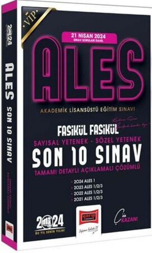 2024 ALES Son 10 Sınav Fasikül Fasikül Çıkmış Sorular (21 Nisan 2024 Sınavı Dahil)