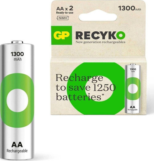 Recyko 130aah Şarjlı Pil Aa Kalem 1300 Mah Ni-mh 2li Paket