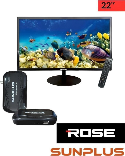 22" 55 Ekran Karavan - Tekne - Yat Lcd Monitör Tv Ve Sunplus Starlink Wifi Hd Uydu Alıcısı Cm-122