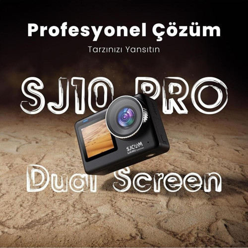 SJCAM SJ10 Pro Dual Screen 20MP 5G WiFi 4K60 UHD 154° 240FPS H.265 1300mAh Aksiyon Kamerası Siyah