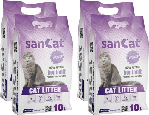 Lavanta Kokulu Premium Beyaz Kedi Kumu 10 Lt. X 4 Adet