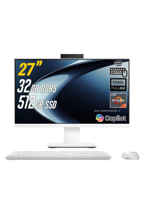 ExpertCenter P600 Ryzen AI 7-350 32GB 512GB 27 FreeDos Beyaz AI-Powered AIO Bilgisayar PM670KA