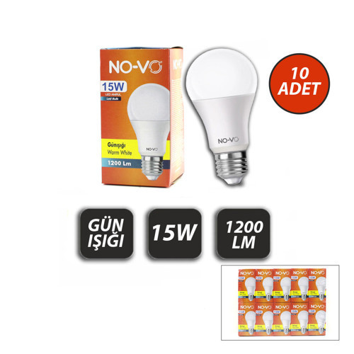 10 ADET 15W GÜN IŞIK LED AMPUL 1200LM 3000K 15.000 SAAT ÖMÜR (5691)