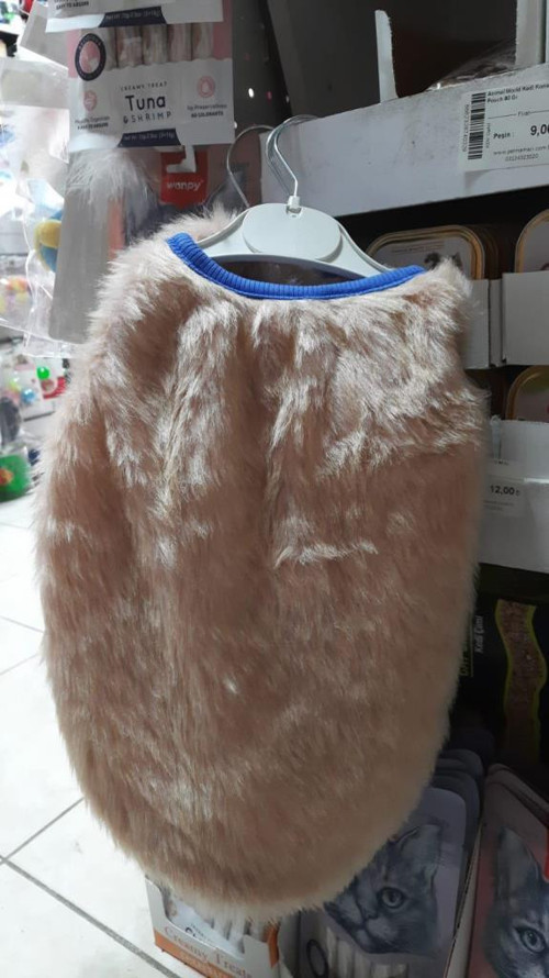 Kedi Köpek Kıyafeti Krem S BOYU:28cm-ENİ:21cm