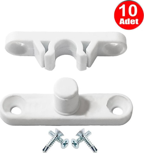 Pvc Kapı Pencere Sineklik Beyaz Plastik Çıt Çıt Kilit Menteşe Küçük Boy 4cm -10 Adet