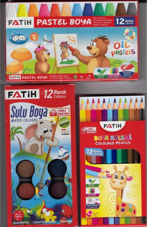 Mega Park Avm Pastel 12^li+sulu Boya 12^li+kuru Boya12^li Set 3 Birarda 1502paraf