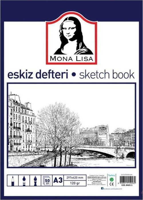 Eskiz Defteri A-3 Dokulu Kağıt Kara Kalem Çalışma Defteri 50 Yaprak 120 Gr 29,7x42 Cm 1 Paket Südor