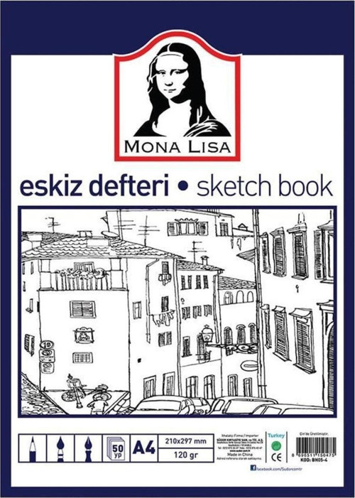 Eskiz Defteri A-4 Dokulu Kağıt Kara Kalem Çalışma Defteri 50 Yaprak 120 Gr 21x29,7 Cm 1 Paket Südor
