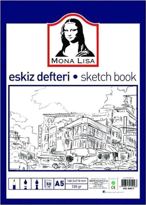 Eskiz Defteri A-5 Dokulu Kağıt Kara Kalem Çalışma Defteri 50 Yaprak 120 gr 14,8x21 cm 1 Adet Südor