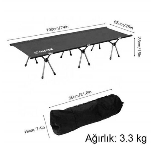 Avanger Katlanır Kamp Yatağı [ Kampet ] SİYAH