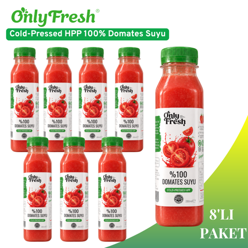 %100 Cold-Pressed Domates Suyu 250ml X 8 Adet