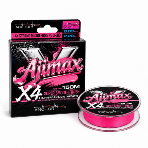 İp Örgü Misina - 4 Kat - Anchor Ajimax 4X - 150mt - Pembe - 0.03mm