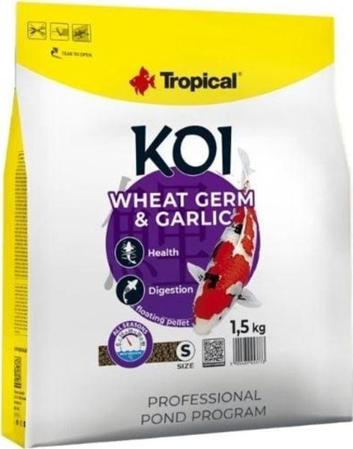 Koi Wheat Germ & Garlic Koi ve Japon Balıkları için Pellet Balık Yemi Small 5 Lt 1.5 Kg