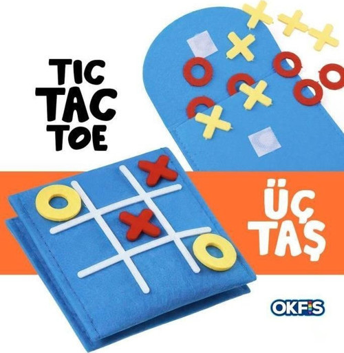 XOX 3 Taş Zarf Tasarımlı Keçe Kutu Oyunu Tic Tac Toe