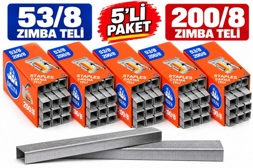 5'Lİ PAKET - Dlt Zımba Teli 200/8 - 53/8 // 25.000 Adet