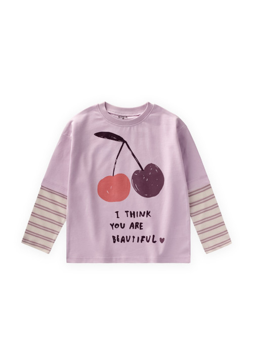 Desenli T-Shirt 2-10 Yaş Lila